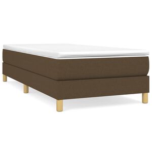vidaXL Boxspringbett mit Matratze Dunkelbraun 100x200 cm Stoff