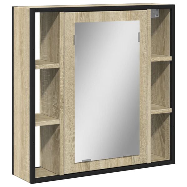 vidaXL Bad-Spiegelschrank Sonoma-Eiche 60x16x60 cm Holzwerkstoff