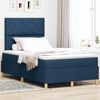 vidaXL Boxspringbett mit Matratze mit Kopfteil Blau 120 x 200 cm Stoff