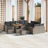 vidaXL Gartensofa-set mit Kissen 17 pcs Grau Poly-Rattan