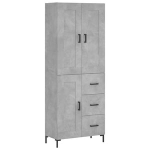 vidaXL Highboard Betongrau 69,5x34x180 cm Holzwerkstoff