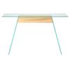 vidaXL Konsolentisch MDF und Glas 120 x 30 x 76 cm Eichenoptik