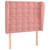 vidaXL Kopfteil mit Ohren Rosa 93x23x118/128 cm Samt