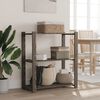 vidaXL Lagerregal mit 3 B&ouml;den Grau 80x38x90 cm Massivholz Kiefer