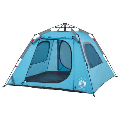 vidaXL Kuppel-Campingzelt 4 Personen Blau Quick Release