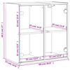 vidaXL Wandschrank mit Glast&uuml;ren Schwarz 68x37x68,5 cm