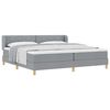 vidaXL Boxspringbett mit Kopfteil Hellgrau 200 x 200 cm Stoff