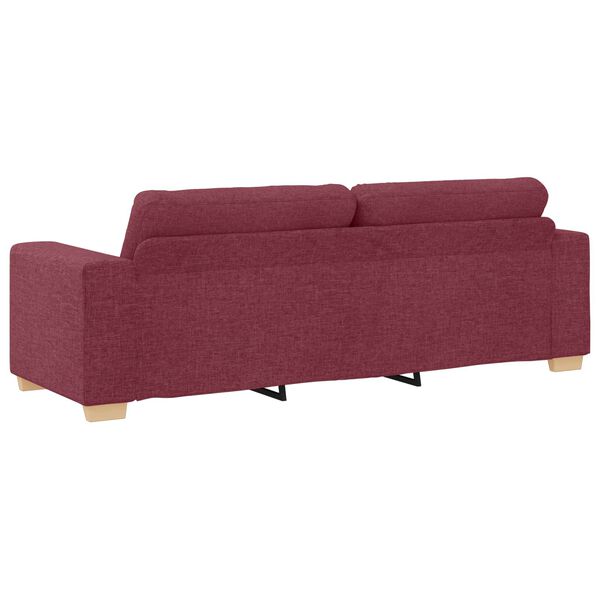 vidaXL | 3-Sitzer-Sofa | mit Kissen Weinrot Stoff