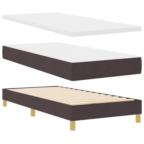 vidaXL Boxspringbett mit Matratze Dunkelbraun 100 x 200 cm Stoff