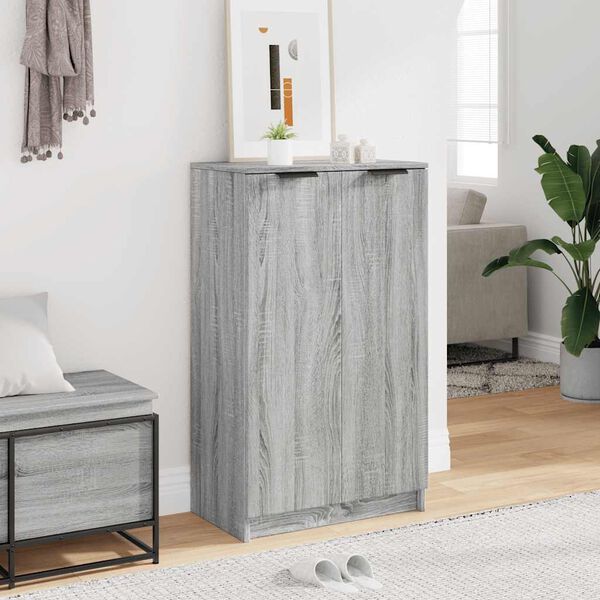 vidaXL Schuhschrank Grau Sonoma 59x35x100 cm Holzwerkstoff