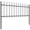 vidaXL Gartenzaun mit Speerspitze Stahl 359 x 80 cm Schwarz