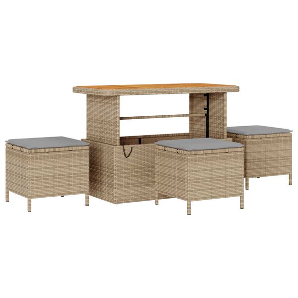 vidaXL Gartensofa-set mit Kissen 9 pcs Beige und Hellgrau