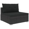 vidaXL 10-tlg. Garten-Lounge-Set mit Auflagen Poly Rattan Schwarz