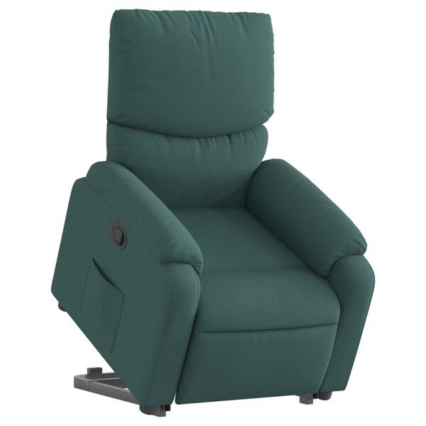 vidaXL Relaxsessel mit Aufstehhilfe Dunkelgr&uuml;n Stoff
