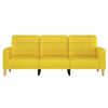 vidaXL 3-Sitzer-Sofa Hellgelb 180 cm Stoff