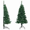 vidaXL K&uuml;nstlicher Eck-Weihnachtsbaum Gr&uuml;n 150 cm PVC