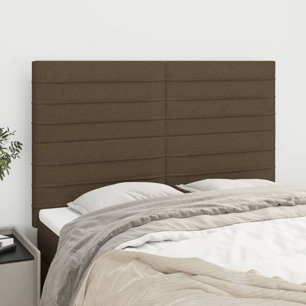 vidaXL Kopfteil Dunkelbraun 144x5x118/128 cm Stoff