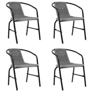 vidaXL Gartenst&uuml;hle 4 Stk. Kunststoff Rattan-Optik und Stahl 110 kg
