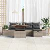 vidaXL Gartensofa-set mit Kissen mit Speicher 6 pcs Grau Poly-Rattan