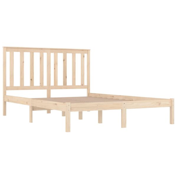 vidaXL Massivholzbett Kiefer 135x190 cm