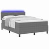 vidaXL LED Boxspringbett Hellgrau und Wei&szlig; 140 x 200 cm Cordstoff