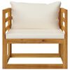 vidaXL 7-tlg. Garten-Lounge-Set mit Auflagen Creme Massivholz Akazie