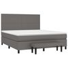 vidaXL Boxspringbett mit Matratze Grau 160x200 cm Kunstleder
