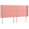 vidaXL LED Kopfteil Rosa 203x16x118/128 cm Samt