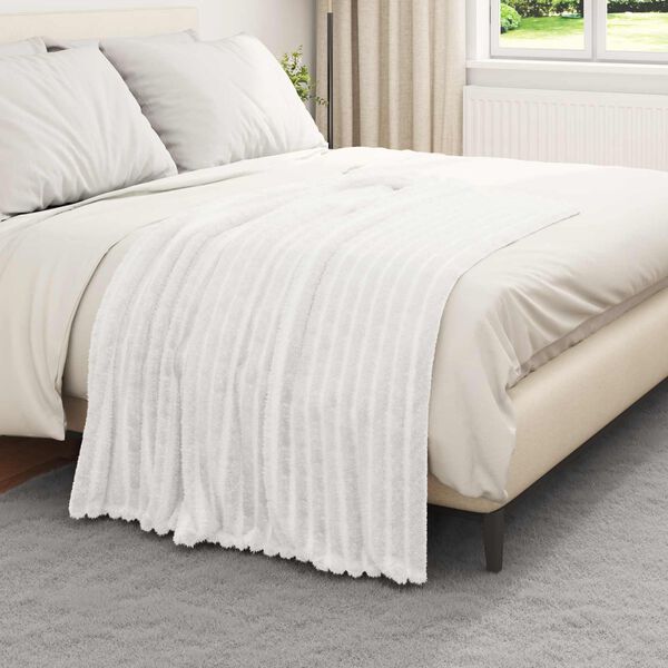 vidaXL &Uuml;berwurfdecke Wei&szlig; 150 x 130 cm Fleece