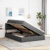 vidaXL Bett mit Stauraum und LED mit LED Dunkelgrau 140 x 190 cm Stoff