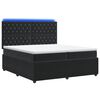 vidaXL LED Boxspringbett mit Matratze Schwarz 200 x 200 cm Samt