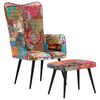 vidaXL Sessel mit Hocker Mehrfarbig Patchwork Canvas