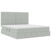vidaXL Bett mit LED-Lichtleisten Hellgrau 180 x 200 cm Samt