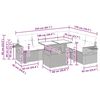 vidaXL 7-tlg. Garten-Sofagarnitur mit Kissen Schwarz Poly Rattan