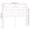 vidaXL Kopfteil Metall Wei&szlig; 120 cm