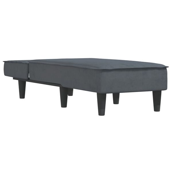 vidaXL Chaiselongue Dunkelgrau Samt