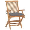 vidaXL Gartenst&uuml;hle mit Grauen Kissen 8 Stk. Massivholz Teak