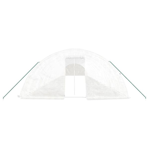 vidaXL Gew&auml;chshaus mit Stahlrahmen Wei&szlig; 110 m&sup2; 22x5x2,3 m
