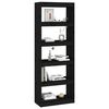 vidaXL B&uuml;cherregal/Raumteiler Schwarz 60x30x167,5 cm Massivholz Kiefer