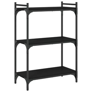 vidaXL B&uuml;cherregal 3 B&ouml;den Schwarz 60x30x86 cm Holzwerkstoff
