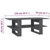 vidaXL Couchtisch Grau 110x55x42 cm Holzwerkstoff