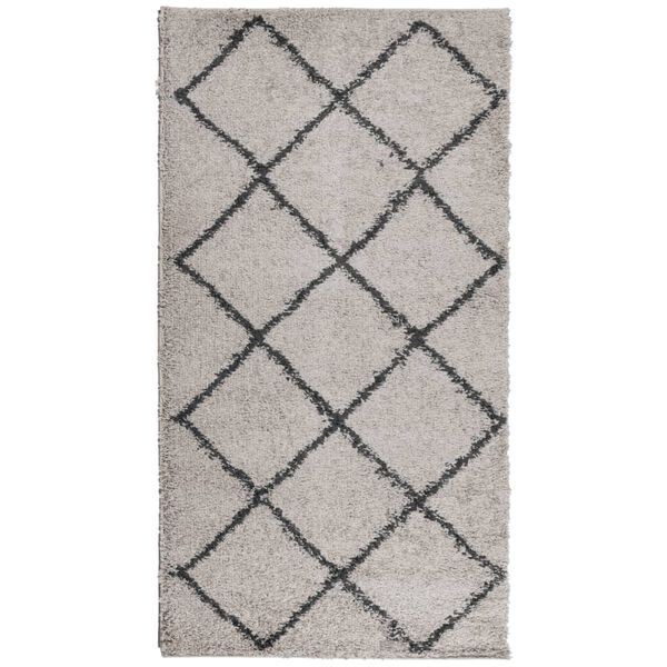 vidaXL Shaggy-Teppich PAMPLONA Hochflor Beige & Anthrazit 60x110 cm