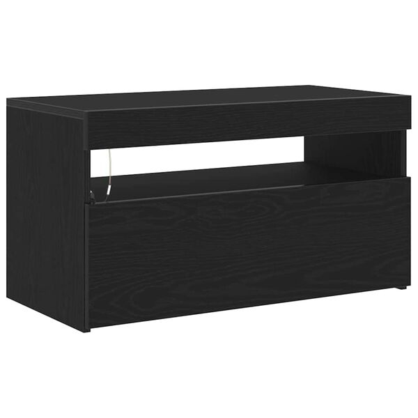 vidaXL TV-Schränk Schwarz Eichen-Optik 75 x 35 x 40 cm Holzwerkstoff