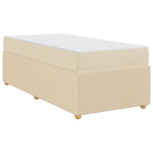vidaXL Bettrahmen mit Matratze Creme 90 x 200 cm Stoff
