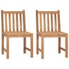 vidaXL Gartenst&uuml;hle 2 Stk. mit Kissen Massivholz Teak