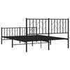 vidaXL Bettgestell mit Kopf- und Fu&szlig;teil Metall Schwarz 135x190 cm
