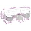vidaXL 7-tlg. Garten-Sofagarnitur mit Kissen Beige Poly Rattan