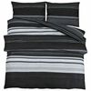 vidaXL Bettw&auml;sche-Set Schwarz Gestreift 260x240 cm Baumwolle