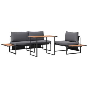 vidaXL Garten Essgruppe 3 pcs Anthrazit Stahl