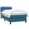 vidaXL Boxspringbett mit Matratze Dunkelblau 80x210 cm Samt